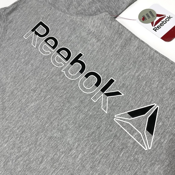 NEW Reebok Athletic T-Shirt Gray Youth Boys Size‎ XXL 18 NWT Logo Short Sleeve - Picture 2 of 9